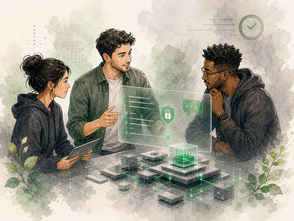 Team conversation about a project